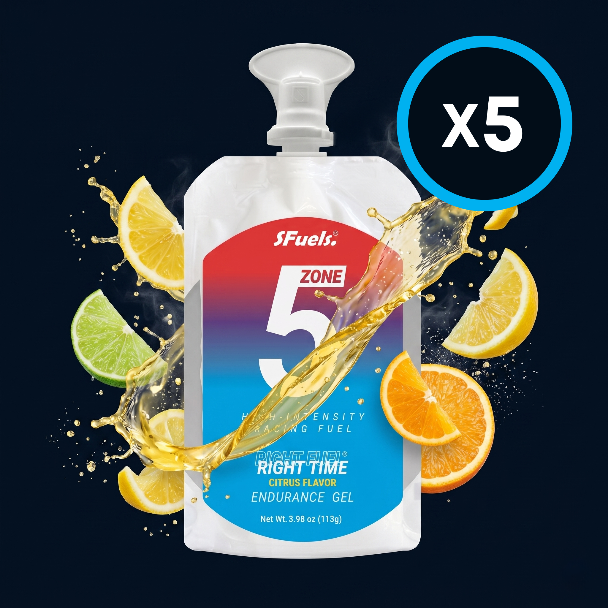 sFuels Zone 5 High Intensity Racing Fuel Gel 5 pack